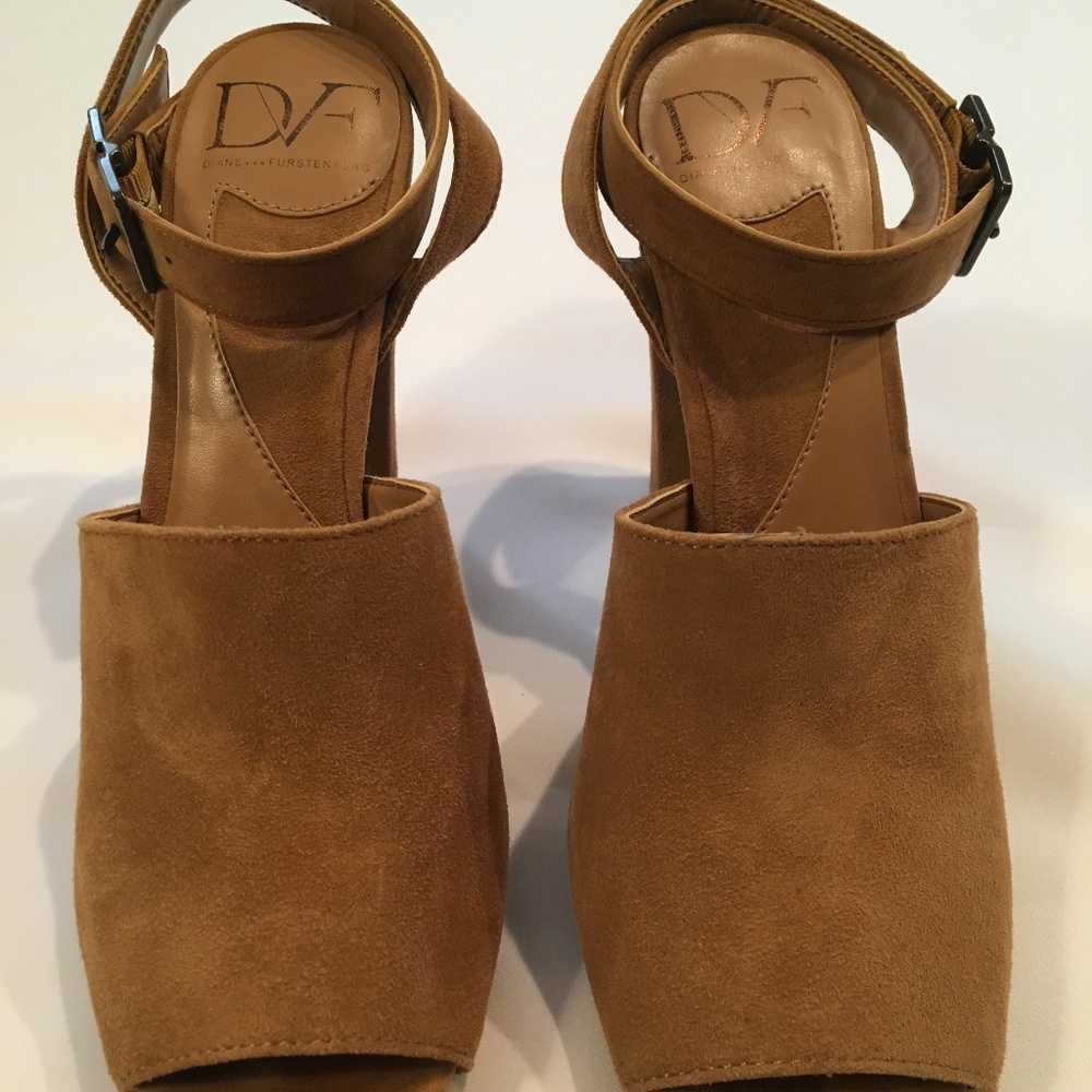 DVF Suede Block Heel Sandal